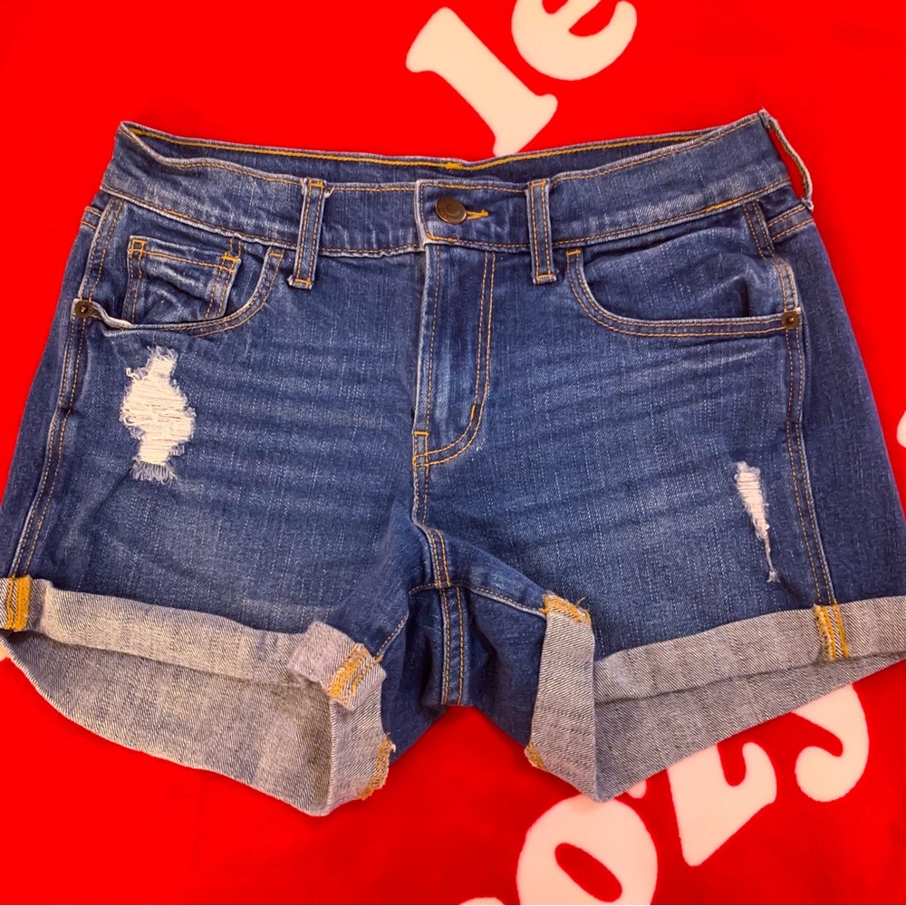 Old Navy Boyfriend Denim Distressed Blue Jean Shorts